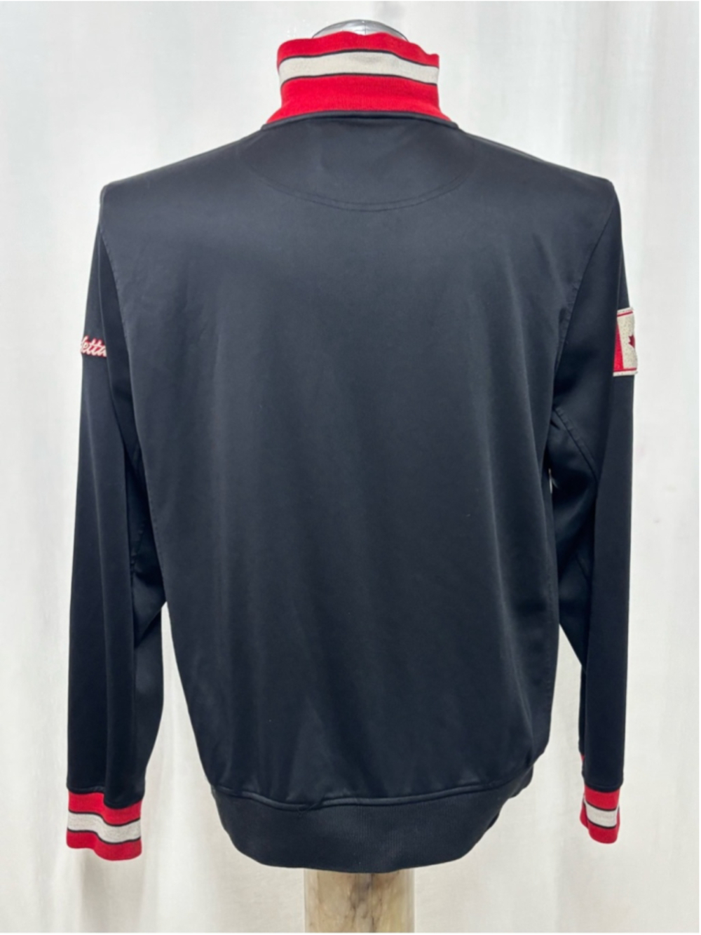 Vintage Mondetta Canada Men's Full-Zip Track Varsity Jacket Black Red Sz XXL 409 - Picture 2 of 6